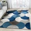 Well Woven Helena Blue Mid-Century Modern Abstract Geometric 3D Textured Rug