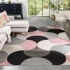 Well Woven Helena Blush Pink Mid-Century Modern Abstract Geometric 3D Textured Rug