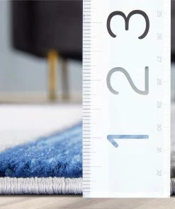 Well Woven Louisa Blue Modern Geometric Boxes 3D Textured Rug