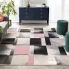 Well Woven Louisa Blush Pink Modern Geometric Boxes 3D Textured Rug