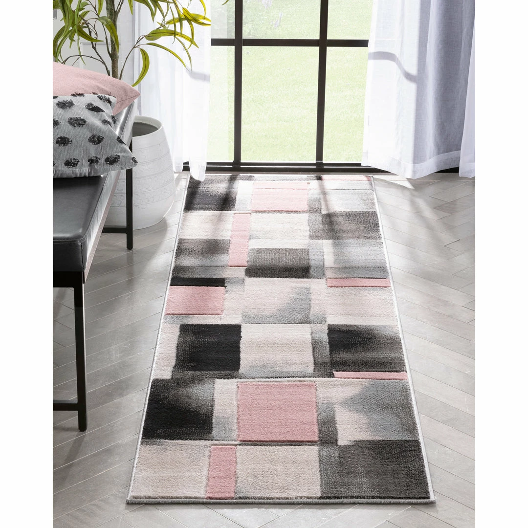 Well Woven Louisa Blush Pink Modern Geometric Boxes 3D Textured Rug 11 Well Woven Louisa Blush Pink Modern Geometric Boxes 3D Textured Rug
