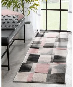 Well Woven Louisa Blush Pink Modern Geometric Boxes 3D Textured Rug 23 Well Woven Louisa Blush Pink Modern Geometric Boxes 3D Textured Rug