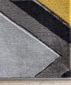 Well Woven Nora Gold Modern Geometric Stripes 3D Textured Rug