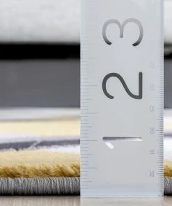 Well Woven Nora Gold Modern Geometric Stripes 3D Textured Rug