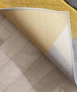 Well Woven Nora Gold Modern Geometric Stripes 3D Textured Rug