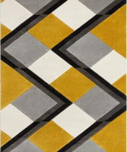 Well Woven Nora Gold Modern Geometric Stripes 3D Textured Rug