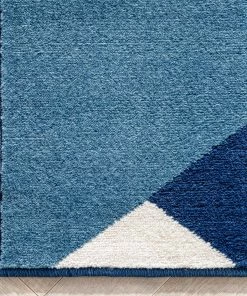 Well Woven Nora Blue Modern Geometric Stripes 3D Textured Rug