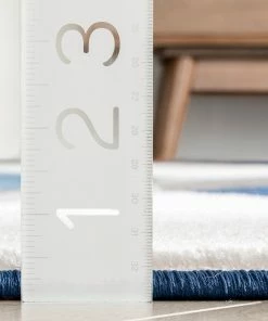 Well Woven Nora Blue Modern Geometric Stripes 3D Textured Rug