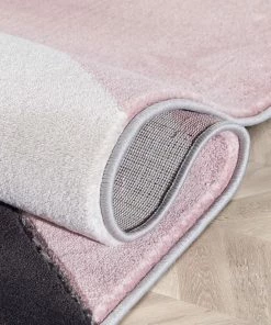 Well Woven Nora Blush Pink Modern Geometric Stripes 3D Textured Rug