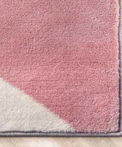 Well Woven Nora Blush Pink Modern Geometric Stripes 3D Textured Rug