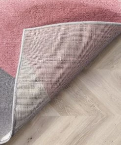 Well Woven Nora Blush Pink Modern Geometric Stripes 3D Textured Rug