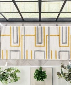 Well Woven Fiona Gold Modern Geometric Lines 3D Textured Rug 21 Well Woven Fiona Gold Modern Geometric Lines 3D Textured Rug
