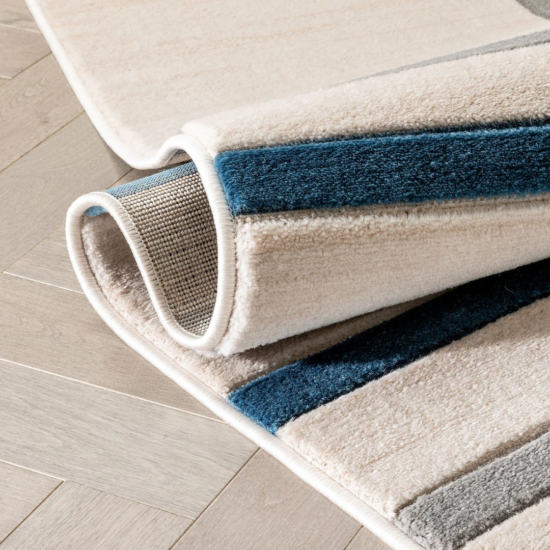 Well Woven Fiona Blue Modern Geometric Lines 3D Textured Rug 6 Well Woven Fiona Blue Modern Geometric Lines 3D Textured Rug