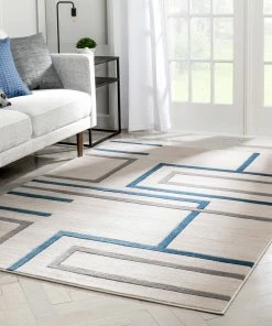 Well Woven Fiona Blue Modern Geometric Lines 3D Textured Rug 15 Well Woven Fiona Blue Modern Geometric Lines 3D Textured Rug