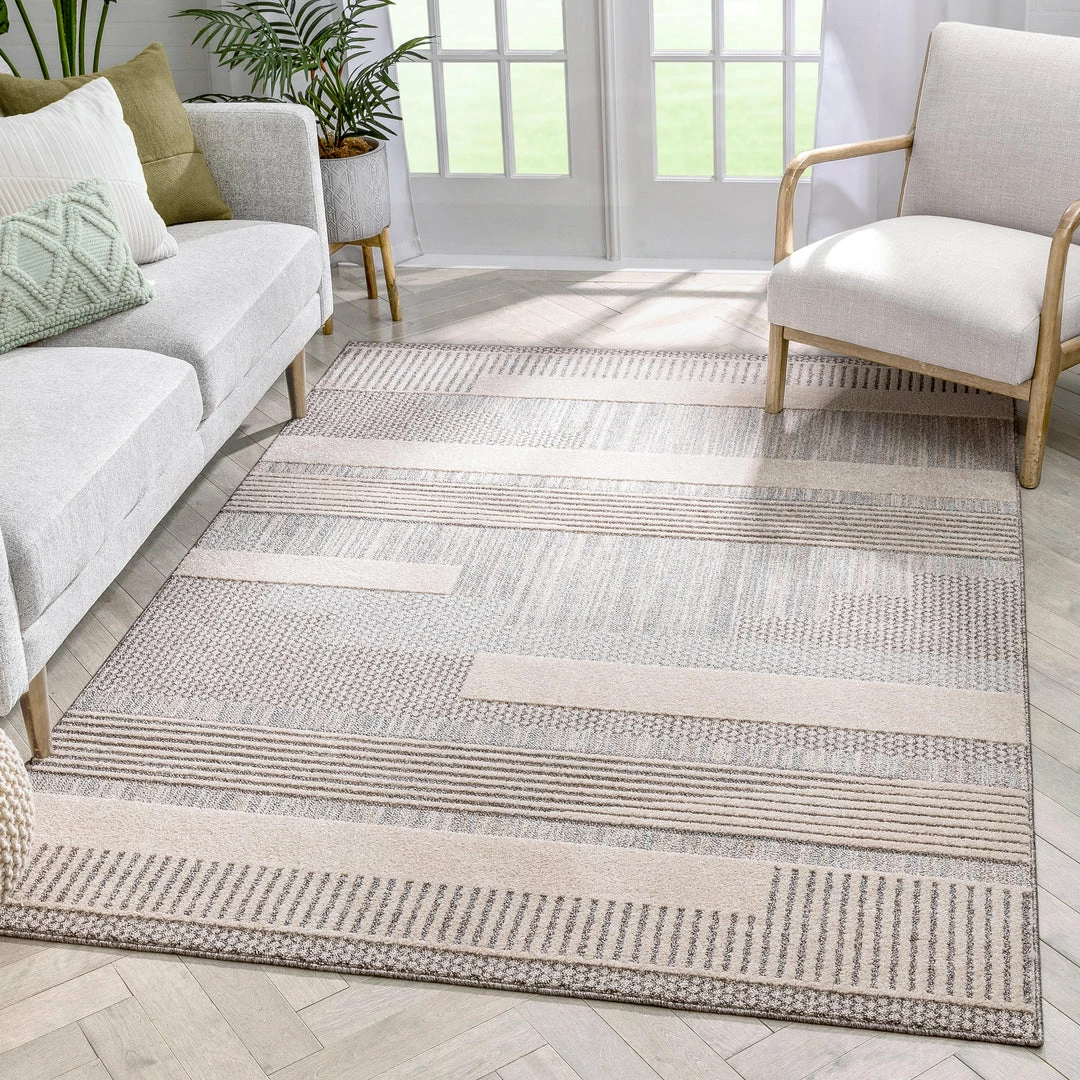 Well Woven Global Briar Tribal Geometric Abstract Beige Looped Pile Rug 1 Well Woven Global Briar Tribal Geometric Abstract Beige Looped Pile Rug