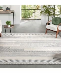 Well Woven Briar Tribal Geometric Abstract Light Blue Looped Pile Rug Global