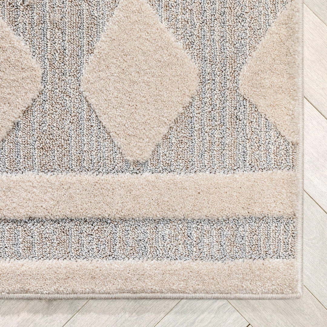 Well Woven Zara Tribal Moroccan Diamond Pattern Beige Looped Pile Rug 5 Well Woven Zara Tribal Moroccan Diamond Pattern Beige Looped Pile Rug