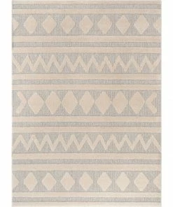 Well Woven Zara Tribal Moroccan Diamond Pattern Beige Looped Pile Rug