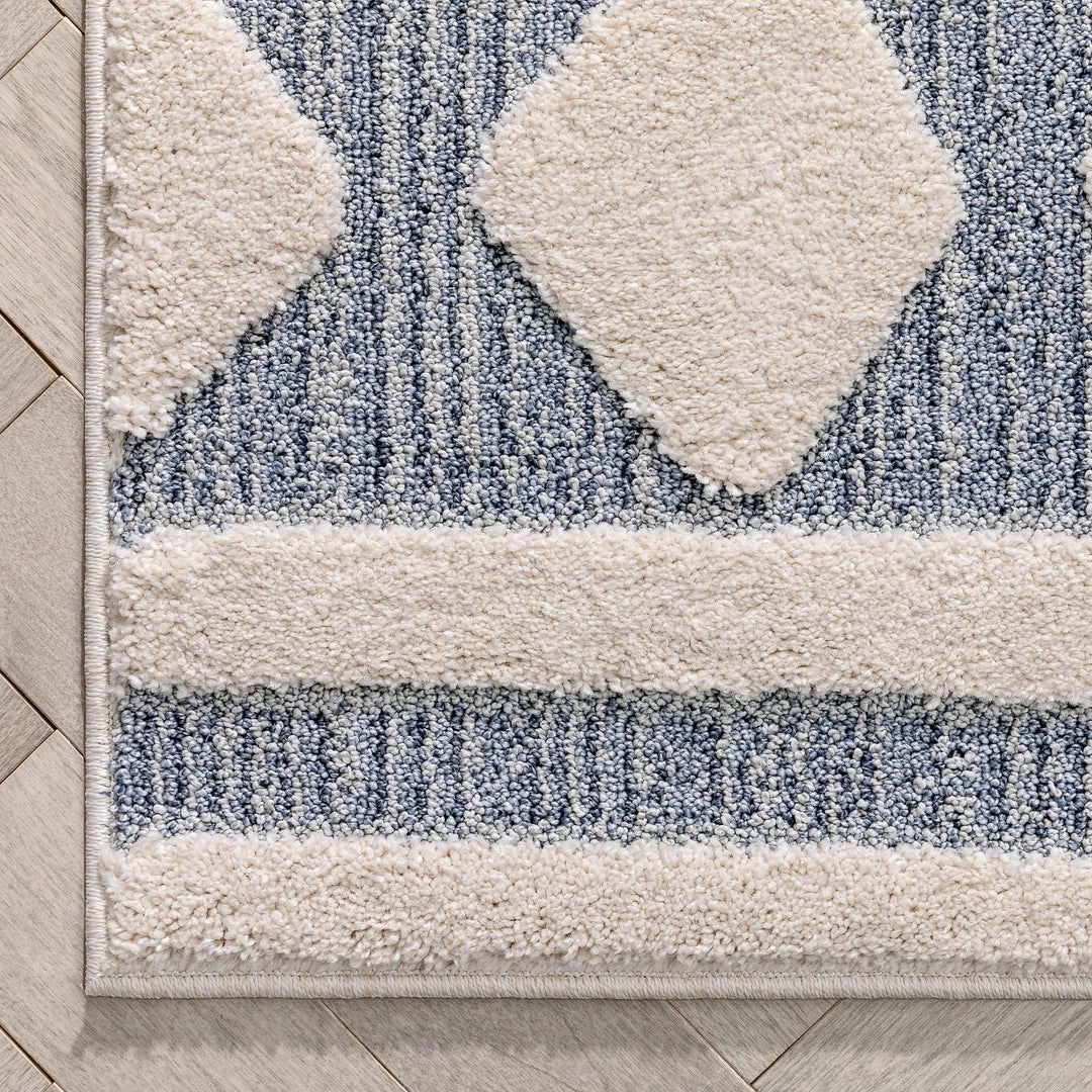 Well Woven Zara Tribal Moroccan Diamond Pattern Light Blue Looped Pile Rug 5 Well Woven Zara Tribal Moroccan Diamond Pattern Light Blue Looped Pile Rug