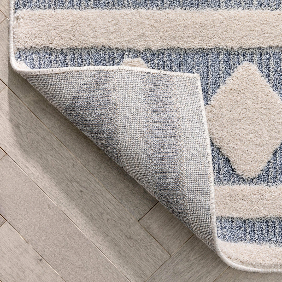 Well Woven Zara Tribal Moroccan Diamond Pattern Light Blue Looped Pile Rug 4 Well Woven Zara Tribal Moroccan Diamond Pattern Light Blue Looped Pile Rug