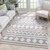 Well Woven Zara Tribal Moroccan Diamond Pattern Light Blue Looped Pile Rug