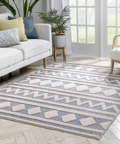 Well Woven Zara Tribal Moroccan Diamond Pattern Light Blue Looped Pile Rug 15 Well Woven Zara Tribal Moroccan Diamond Pattern Light Blue Looped Pile Rug