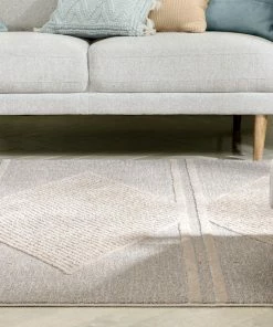 Well Woven Evie Tribal Diamond Medallion Pattern Beige Looped Pile Rug Global