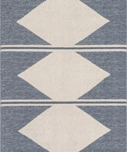 Well Woven Evie Tribal Diamond Medallion Pattern Blue Looped Pile Rug Global