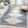 Well Woven Evie Tribal Diamond Medallion Pattern Blue Looped Pile Rug Global