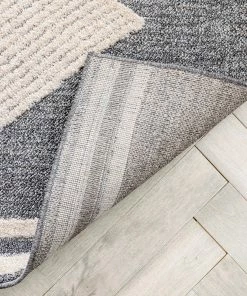 Well Woven Evie Tribal Diamond Medallion Pattern Grey Looped Pile Rug