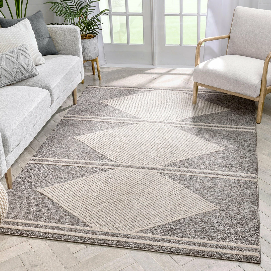 Well Woven Evie Tribal Diamond Medallion Pattern Taupe Looped Pile Rug Global 1 Well Woven Evie Tribal Diamond Medallion Pattern Taupe Looped Pile Rug Global