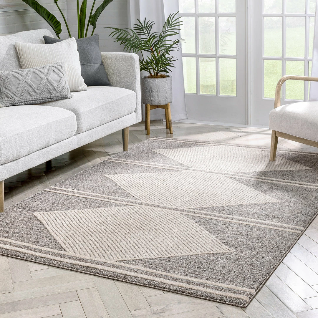 Well Woven Evie Tribal Diamond Medallion Pattern Taupe Looped Pile Rug Global 7 Well Woven Evie Tribal Diamond Medallion Pattern Taupe Looped Pile Rug Global