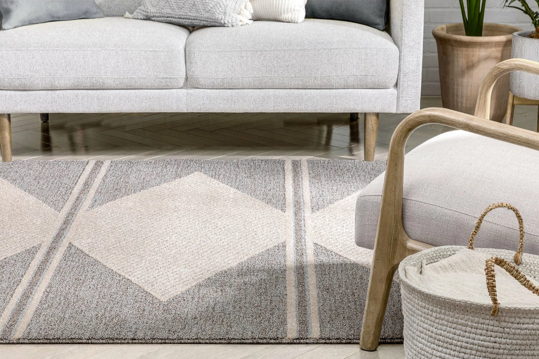 Well Woven Evie Tribal Diamond Medallion Pattern Taupe Looped Pile Rug Global 6 Well Woven Evie Tribal Diamond Medallion Pattern Taupe Looped Pile Rug Global