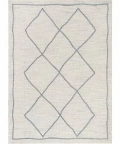 Well Woven Global Cora Moroccan Lattice Trellis Beige Looped Pile Rug