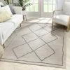 Well Woven Global Cora Moroccan Lattice Trellis Beige Looped Pile Rug