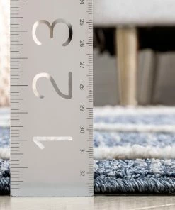 Well Woven Cora Moroccan Lattice Trellis Blue Looped Pile Rug