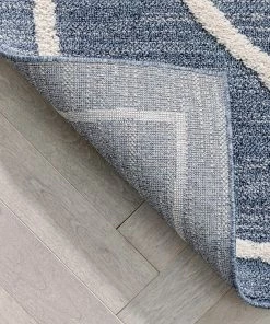 Well Woven Cora Moroccan Lattice Trellis Blue Looped Pile Rug