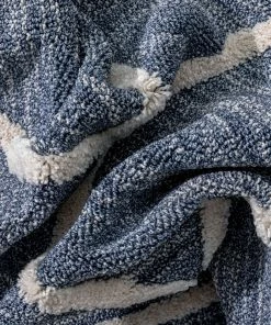 Well Woven Cora Moroccan Lattice Trellis Blue Looped Pile Rug