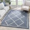 Well Woven Cora Moroccan Lattice Trellis Blue Looped Pile Rug