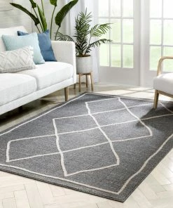Well Woven Cora Moroccan Lattice Trellis Grey Looped Pile Rug Global 15 Well Woven Cora Moroccan Lattice Trellis Grey Looped Pile Rug Global