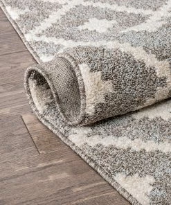 Well Woven Global Ailey Moroccan Lattice Trellis Ivory Looped Pile Rug