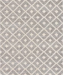 Well Woven Global Ailey Moroccan Lattice Trellis Ivory Looped Pile Rug