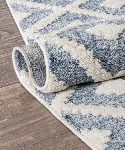 Well Woven Ailey Moroccan Lattice Trellis Blue Looped Pile Rug 17 Well Woven Ailey Moroccan Lattice Trellis Blue Looped Pile Rug