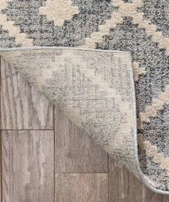 Well Woven Global Ailey Moroccan Lattice Trellis Grey Looped Pile Rug