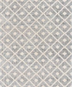 Well Woven Global Ailey Moroccan Lattice Trellis Grey Looped Pile Rug