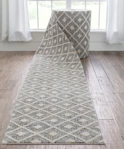 Well Woven Custom Size Runner Ailey Moroccan Lattice Trellis Grey Choose Your Width X Choose Your Length Hallway Runner Rug