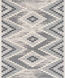 Well Woven Global Salena Southwestern Medallion Pattern Ivory Looped Pile Rug