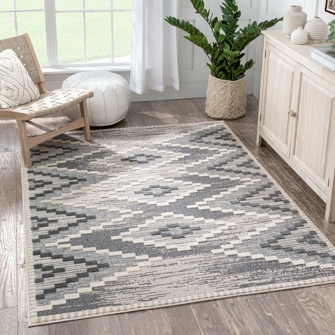 Well Woven Global Salena Southwestern Medallion Pattern Ivory Looped Pile Rug 1 Well Woven Global Salena Southwestern Medallion Pattern Ivory Looped Pile Rug