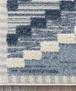 Well Woven Salena Southwestern Medallion Pattern Blue Looped Pile Rug Global