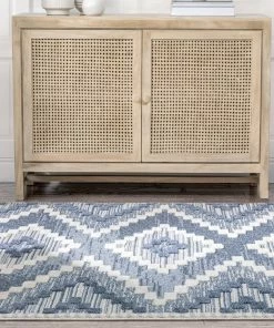 Well Woven Salena Southwestern Medallion Pattern Blue Looped Pile Rug Global